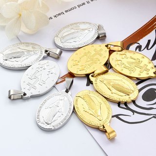 Thép không gỉ Vàng Trinh Nữ Maria Huy Chương Quyến Rũ Mặt Dây Chuyền DIY Trang Sức Vòng Cổ Làm Phụ Kiện
