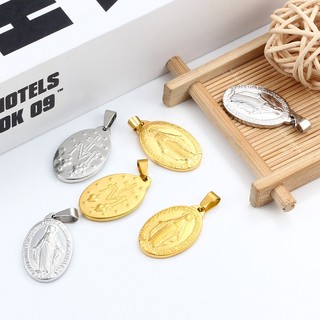 Thép không gỉ Vàng Trinh Nữ Maria Huy Chương Quyến Rũ Mặt Dây Chuyền DIY Trang Sức Vòng Cổ Làm Phụ Kiện