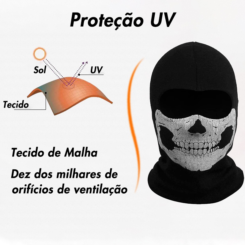 Mặt nạ toàn mặt với đầu lâu Ma đen in hình cho bữa tiệc Cosplay Halloween Ván trượt ngoài trời Đi bộ đường dài Mặt nạ ống