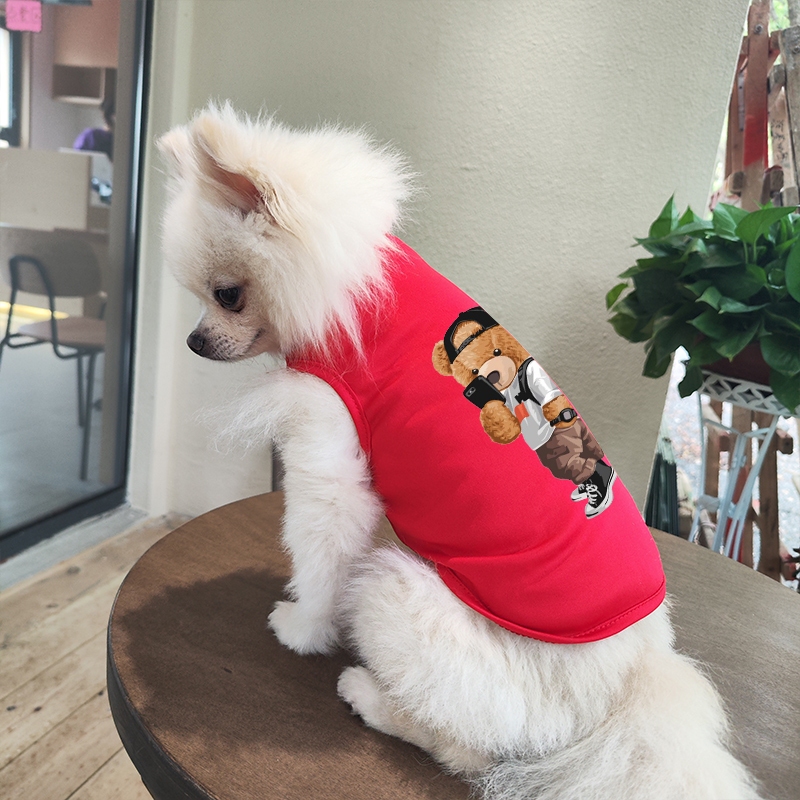 Xu hướng thời trang thú cưng In hình Tank Top Quần áo thoải mái cho mèo / chó mới