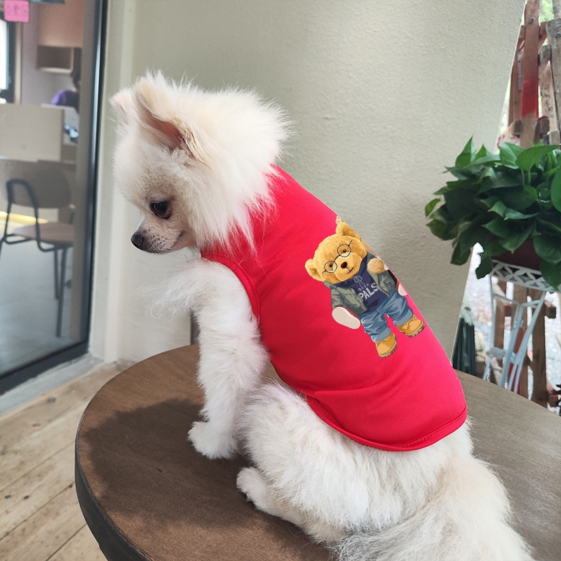Mèo / Chó Mùa Xuân Xu Hướng Thời Trang Mới In Hình Tank Top Quần Áo Thú Cưng
