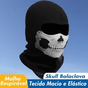 Mặt nạ toàn mặt với đầu lâu Ma đen in hình cho bữa tiệc Cosplay Halloween Ván trượt ngoài trời Đi bộ đường dài Mặt nạ ống