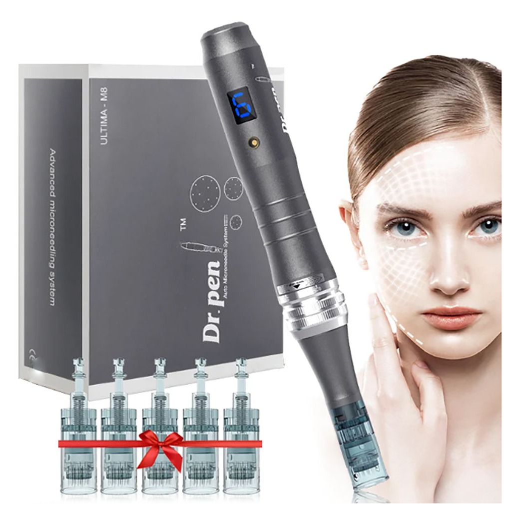 Bút Derma không dây M8 Dr Pen với 5 Hộp kim Microneedling Stretch Mark Remover Dermapen | BigBuy360 - bigbuy360.vn