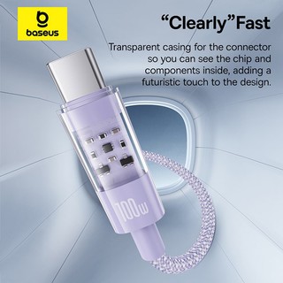 Cáp sạc Baseus Gem USB sang USB-C 100W Cáp dữ liệu sạc nhanh Thiết kế trong suốt