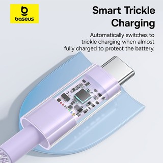 Cáp sạc Baseus Gem USB sang USB-C 100W Cáp dữ liệu sạc nhanh Thiết kế trong suốt