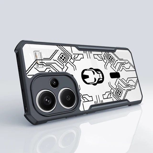 Ốp lưng trong suốt chống sốc phong cách Mecha sang trọng Xiaomi Redmi A5 A3 2024 4G K50i K40S K70E K70 K80 K60 Pro K50 Ultra K40 Gaming Turbo 4 Pro 5G Iron Man Vỏ TPU