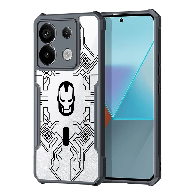 Ốp lưng trong suốt chống sốc phong cách Mecha sang trọng Xiaomi Redmi A5 A3 2024 4G K50i K40S K70E K70 K80 K60 Pro K50 Ultra K40 Gaming Turbo 4 Pro 5G Iron Man Vỏ TPU