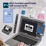 Phomemo M221 Máy in nhãn di động Hỗ trợ in nhãn dán mã vạch nhiệt Bluetooth rộng 20-80mm Tương thích với PC và điện thoại, tuyệt vời cho doanh nghiệp / gia đình sử dụng Máy in nhãn di động , máy in nhiệt cầm tay nhỏ gọn, in mã vạch và mã QR — ảnh 5
