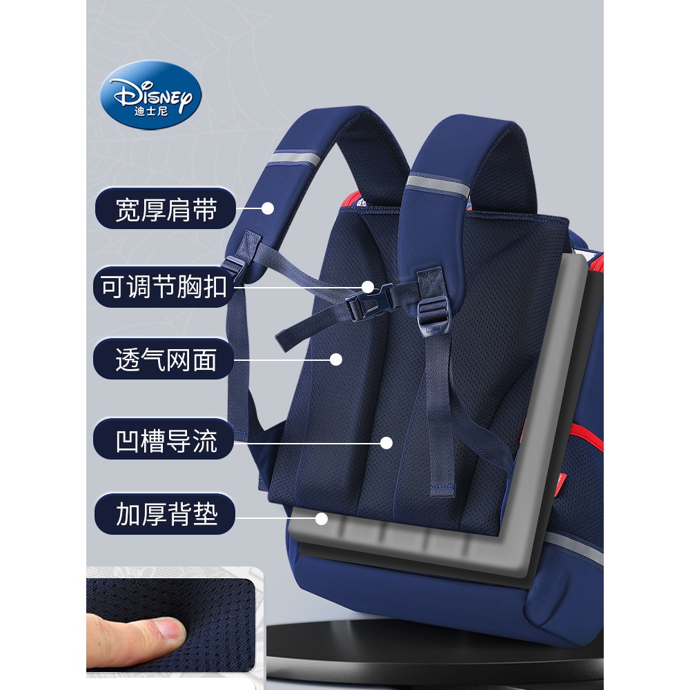Disney Trẻ Em Schoolbag Nam Học Sinh Tiểu Học Lớp 1 Đến Lớp 3 Bé Trai Nhẹ Người Nhện Giảm Gánh Nặng Bé Trai Ba Lô