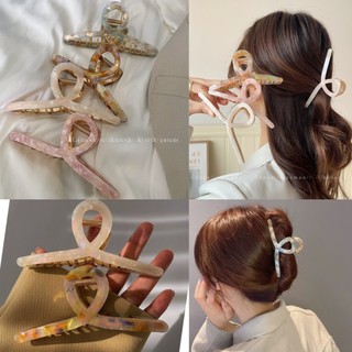 Kẹp Tóc Kim Loại Hình Vỏ Sò Chữ Thập Cỡ Lớn Đơn Giản Phong Cách Hàn Quốc Mới
