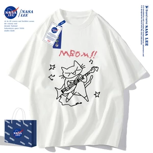 Nasa Joint Áo thun ngắn tay Nam Nữ Xu hướng thời trang Mùa hè 2026 Phong cách mới Rời Cặp đôi Áo thun nửa tay