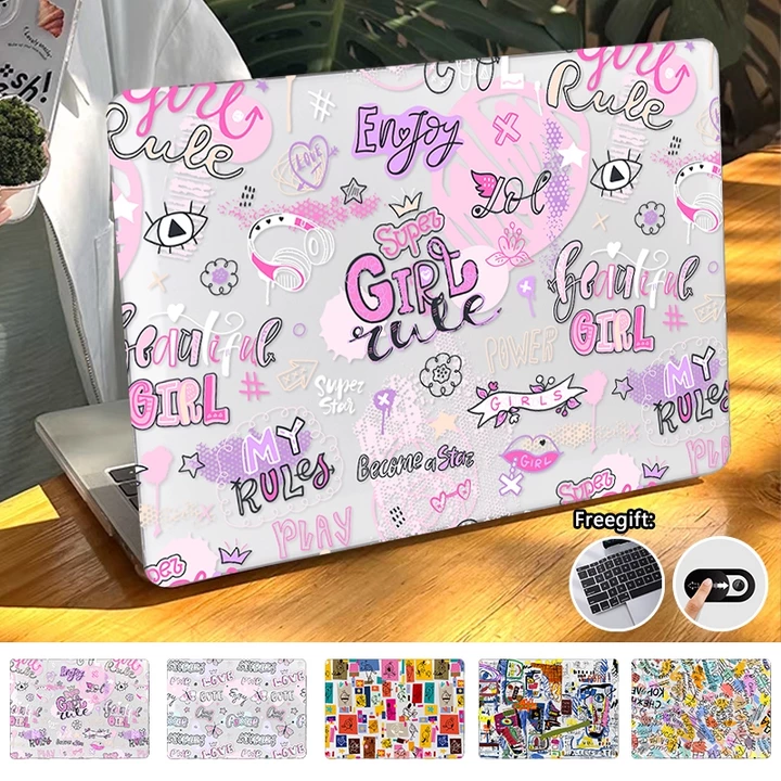 Ốp In Graffiti Thời Trang Có Vỏ Bàn Phím Cho 2024 Macbook Air M3 A3113 A3114 2023 Pro14 M3 A2918 A2992 A2991 Air M2 A2941 2022 Air M2 A2681 Pro13 M2 M1 A2338 2020 Air13.3 M1
