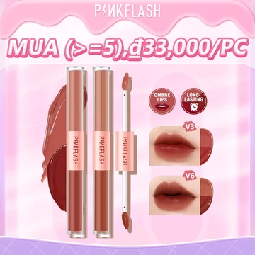 Son Kem Hai Đầu 2 Trong 1 Hiệu Ứng Nhung Lì Lâu Trôi Không Thấm Nước PINKFLASH