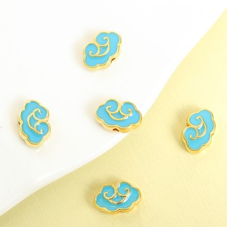 10 Chiếc Phong Cách Trung Hoa Cloisonne Mây Tốt Lành Men Miếng Đệm Hạt Cho DIY Bện Dây Đỏ Vòng Tay Kẹp Tóc Vương Miện Tua Rua Trang Trí Phong Cách Cổ Trang Sức Làm Hạt Hợp Kim