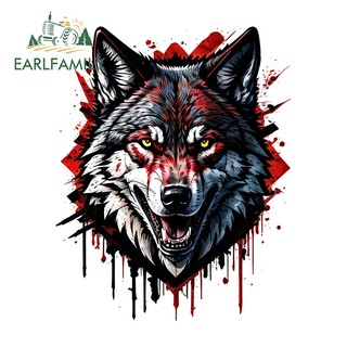 EARLFAMILY 13cm Hổ Trắng Đáng Sợ Xe Miếng Dán Chống Nắng Cản Người Cắm Trại Đồ Họa Chống Thấm Nước Decal Tắc Xước Thời Trang Vinyl Xe Bọc