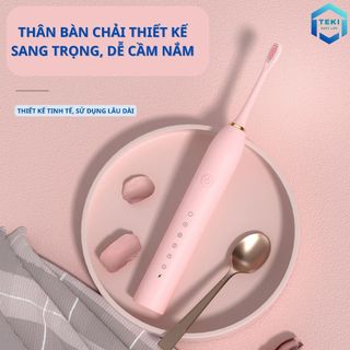 Bàn Chải Điện Đa Năng Thông Minh Máy Đánh Răng Sóng Âm Tặng Kèm 4 Đầu Thay Thế Electric Toothbrush【Chiosala12】