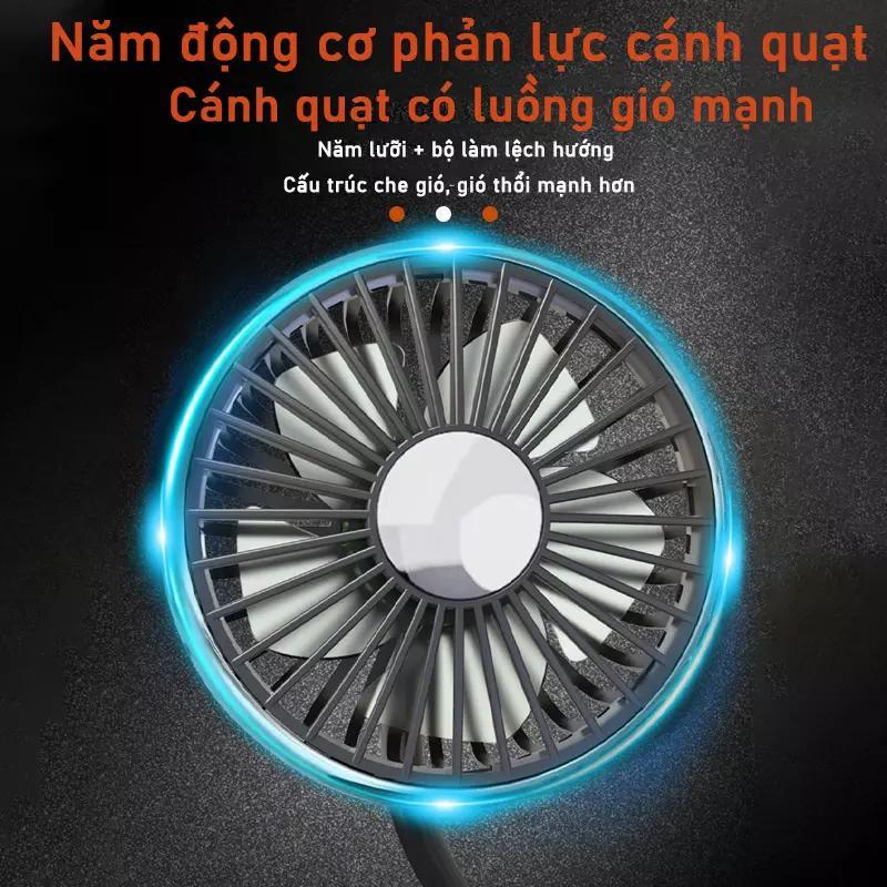 quạt ô tô usb SEAMETAL quạt xe ô tô 12V mini Xoay 360 độ Quạt 3 tốc độ có thể điều chỉnh