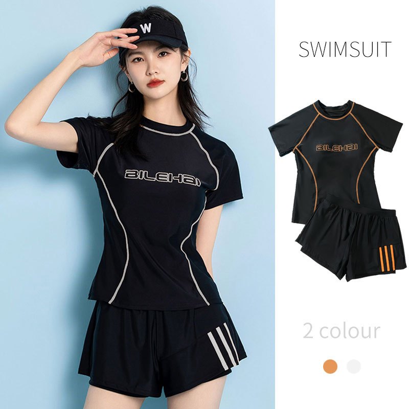 Áo sơ mi nữ hai mảnh Rash Guard tay ngắn UPF 50 + Áo sơ mi bơi tích hợp ...