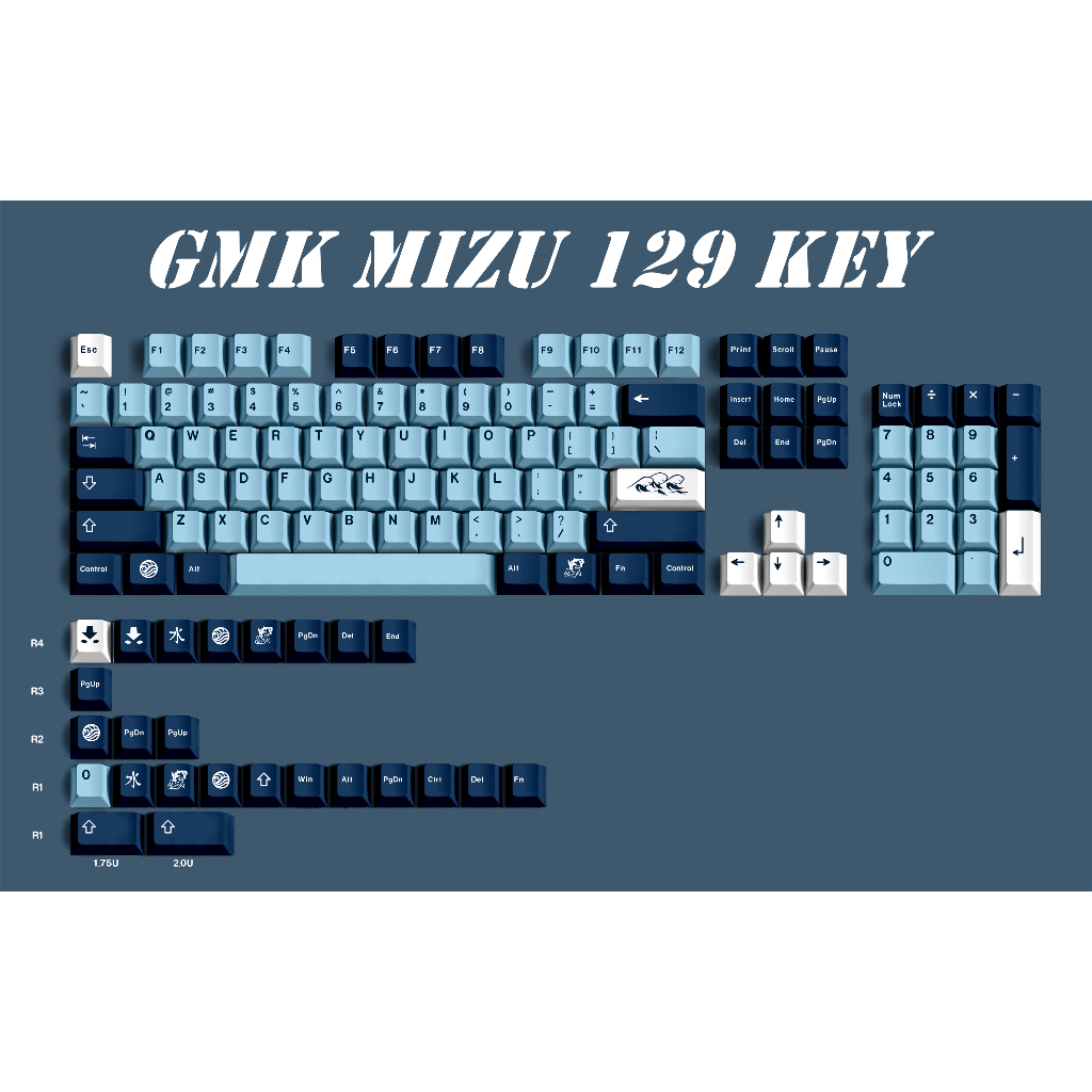 Gmk MIZU Keycap 129 Phím Chất Liệu PBT Cherry Profile DYE-SUB Cá Tính ...