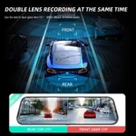 Asawin 24 Giờ Tầm Nhìn Ban Đêm Toàn Màn Hình Ống Kính Kép Gương Chiếu Hậu Dash Cam Recorder HD 1080P Cảm Ứng Đảo Chiều Phía Sau 10 " — ảnh 3