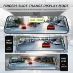 Asawin 24 Giờ Tầm Nhìn Ban Đêm Toàn Màn Hình Ống Kính Kép Gương Chiếu Hậu Dash Cam Recorder HD 1080P Cảm Ứng Đảo Chiều Phía Sau 10 " — ảnh 4