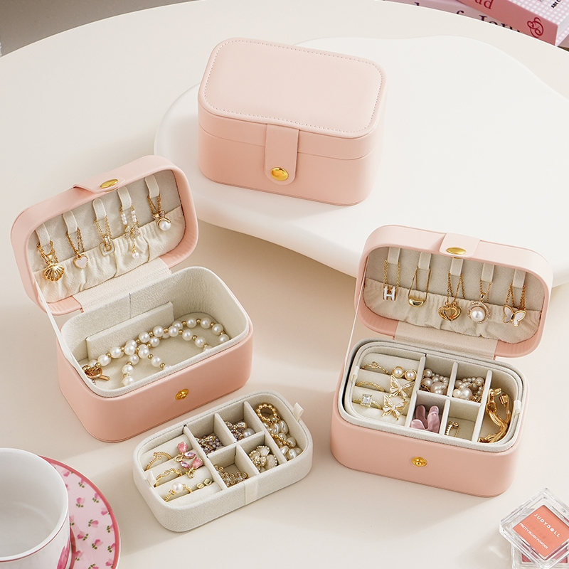 Casegrace Di Động Hai Lớp Trang Sức Hộp Bảo Quản Hộp Trang Sức Nhỏ Người Tổ Chức Cho Bông Tai Vòng Cổ Vòng Hộp Bảo Quản