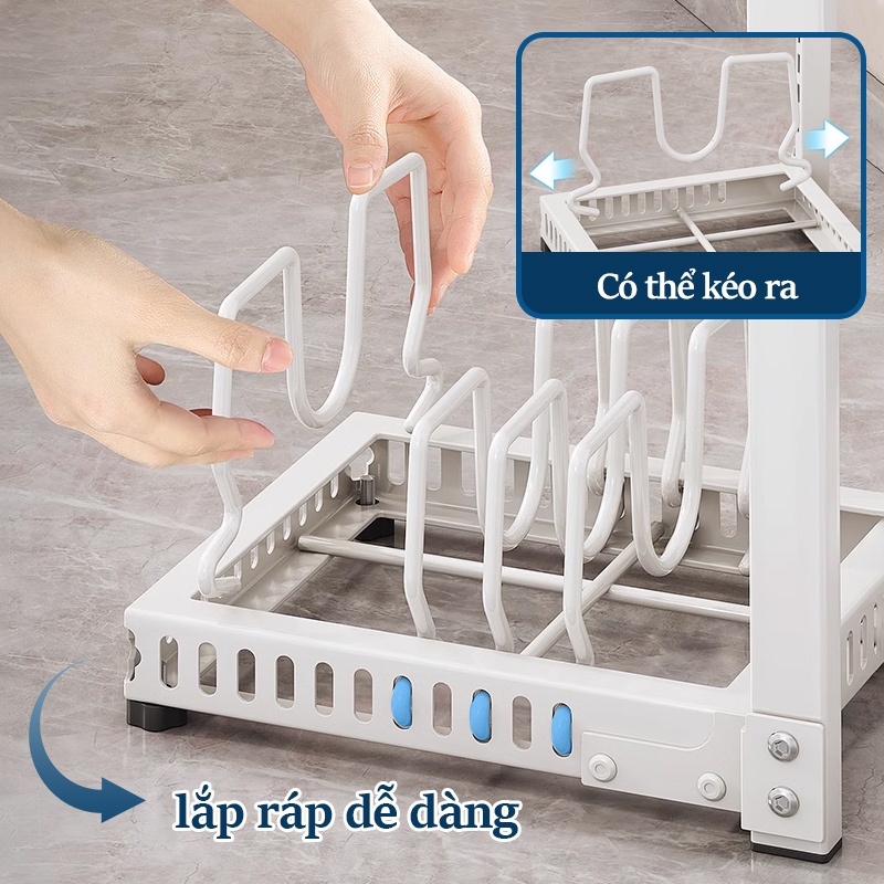 Cambond Song Phương Dưới Bồn Rửa Có Thể Điều Chỉnh Nồi & Chảo Giá Để Bàn Nhà Bếp Người Tổ Chức Giá Đỡ