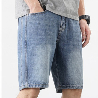 Quần jean nam Gksss mùa hè Mỹ retro bảo hộ lao động chống mài mòn thoải mái quần short dáng rộng thông thường