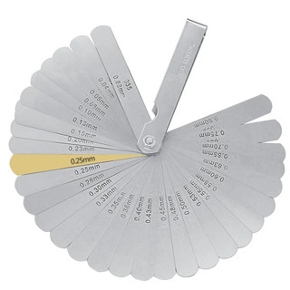 32 chiếc Range Finder Feeler Gauge Van Giảng dạy Feeler Gauge 0,04-0,88 mm Kích thước khoảng cách .0015-.035 Tấm đồng