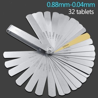 32 chiếc Range Finder Feeler Gauge Van Giảng dạy Feeler Gauge 0,04-0,88 mm Kích thước khoảng cách .0015-.035 Tấm đồng