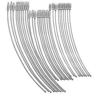 10 Chiếc 1.5-2 Mm EDC Móc Khóa Thẻ Dây Thép Không Gỉ Dây Cáp Vòng Vít Khóa Tiện Ích Vòng Chìa Khóa Vòng Tròn Trại Treo Dụng Cụ