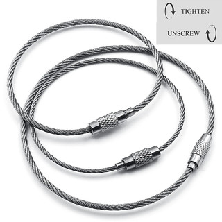 10 Chiếc 1.5-2 Mm EDC Móc Khóa Thẻ Dây Thép Không Gỉ Dây Cáp Vòng Vít Khóa Tiện Ích Vòng Chìa Khóa Vòng Tròn Trại Treo Dụng Cụ