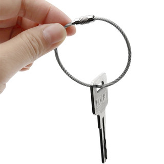 10 Chiếc 1.5-2 Mm EDC Móc Khóa Thẻ Dây Thép Không Gỉ Dây Cáp Vòng Vít Khóa Tiện Ích Vòng Chìa Khóa Vòng Tròn Trại Treo Dụng Cụ