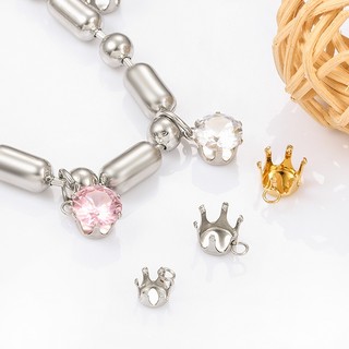 Giá đỡ máy khoan sáu móng bằng thép không gỉ Giá đỡ kim cương vàng 18K Đế tự làm Phụ kiện trang sức Vật liệu thủ công 6 / 8mm Vòng khoan móng vuốt Giá đỡ rỗng