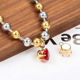Giá đỡ máy khoan sáu móng bằng thép không gỉ Giá đỡ kim cương vàng 18K Đế tự làm Phụ kiện trang sức Vật liệu thủ công 6 / 8mm Vòng khoan móng vuốt Giá đỡ rỗng