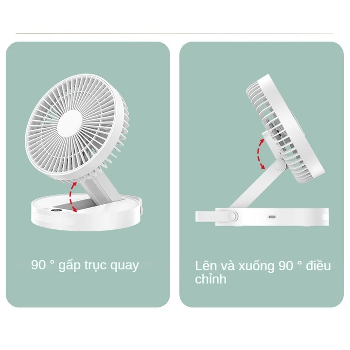 Quạt để bàn, Quạt mini để bàn, Quạt mini có đèn, quạt tích điện mini cầm tay, quạt cầm tay sạc điện – 3