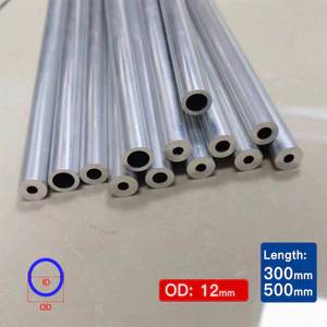 Ống nhôm FUYI OD 12mm Ống lót thẳng 300mm 500 ống nhôm dài thanh rỗng ID 3 4 5 5.5 6 6.2 7 8 8.3 9 10 10.4 11mm
