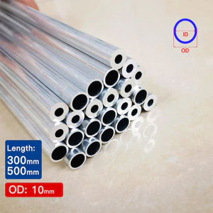 Ống nhôm FUYI OD 10mm Ống lót thẳng 300mm 500mm ống nhôm dài thanh rỗng 3.5 4 4.5 4.6 5 6 6.1 6.4 7 8 8.4 9 9.2 9.4 9.5mm