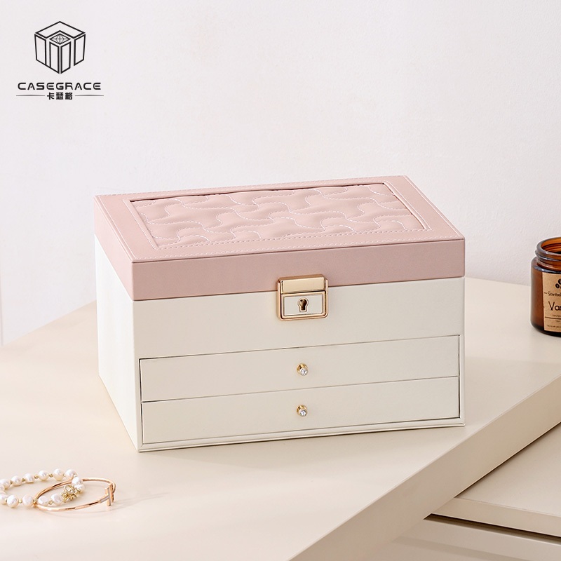 Casegrace Hộp Đựng Trang Sức / Đồng Hồ / Trang Sức Cỡ Lớn Chống Bụi Có Ngăn Kéo