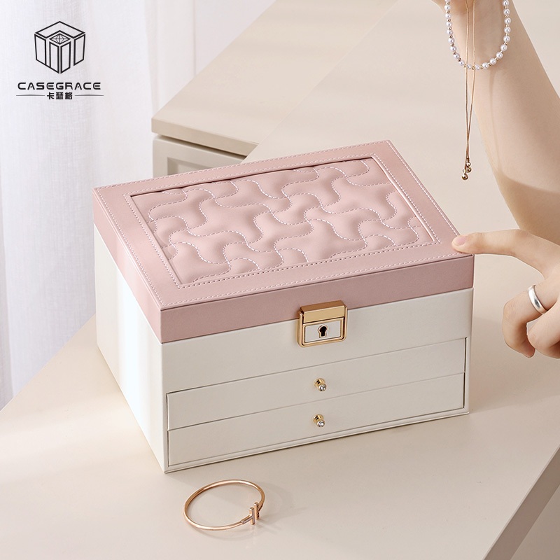 Casegrace Hộp Đựng Trang Sức Hai Tầng Dành Cho Nữ
