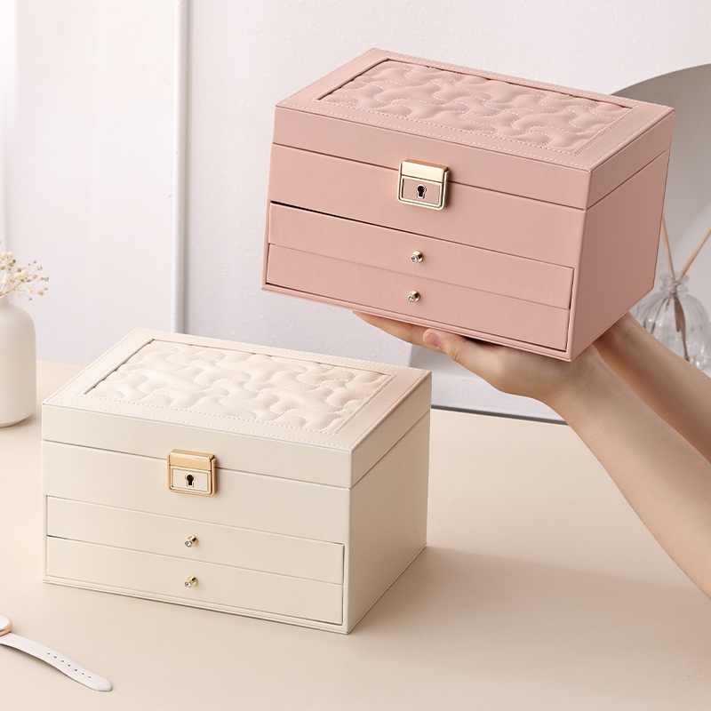 Hộp Đựng Trang Sức Cỡ Lớn Có Khóa Và Chìa Khóa Chống Bụi