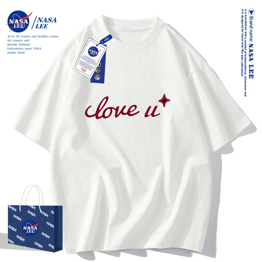 NASA Áo đôi nam nữ unisex 2024 Phong cách mới，Áo đôi thun cộc tay