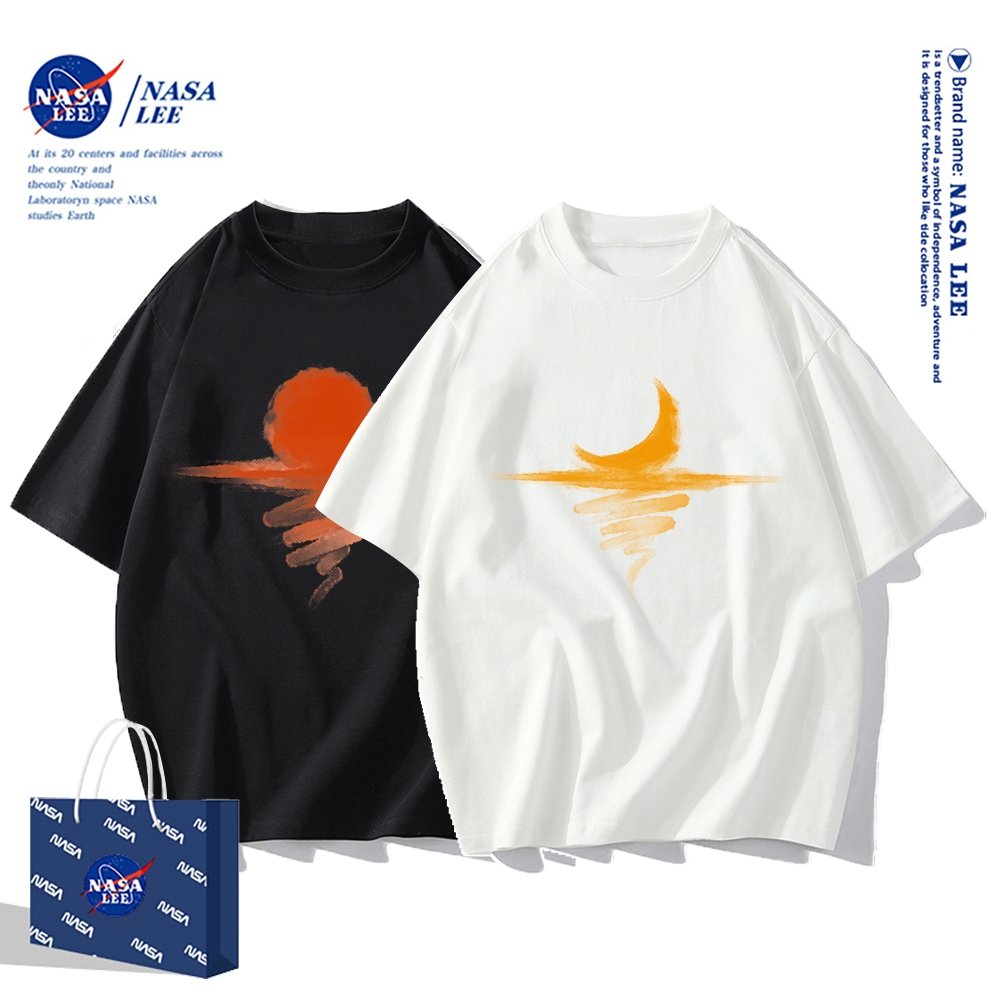 NASA Áo đôi nam nữ unisex 2024 Phong cách mới，Áo đôi thun cộc tay