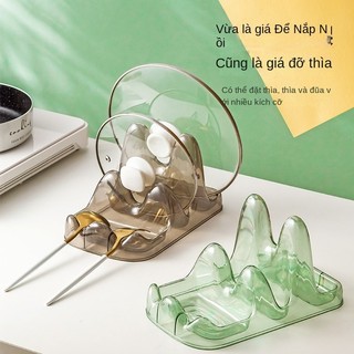 Kệ gác vung nồi muỗng đũa 4 khe nhiều màu trong suốt 23.8x14.5x12.8cm Kitchen storage【Chiosala12】