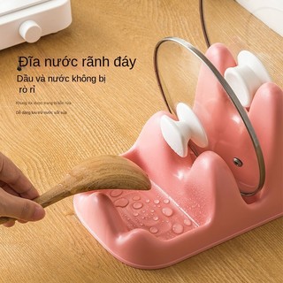 Kệ gác vung nồi muỗng đũa 4 khe nhiều màu trong suốt 23.8x14.5x12.8cm Kitchen storage【Chiosala12】