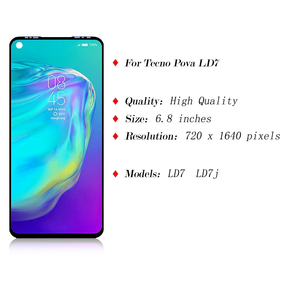 Dành Cho Màn Hình LCD Tecno Pova Với Bộ Số Hóa Màn Hình Cảm Ứng Cho Tecno Pova LD7j LD7 Màn Hình LCD Có Khung Thay Thế