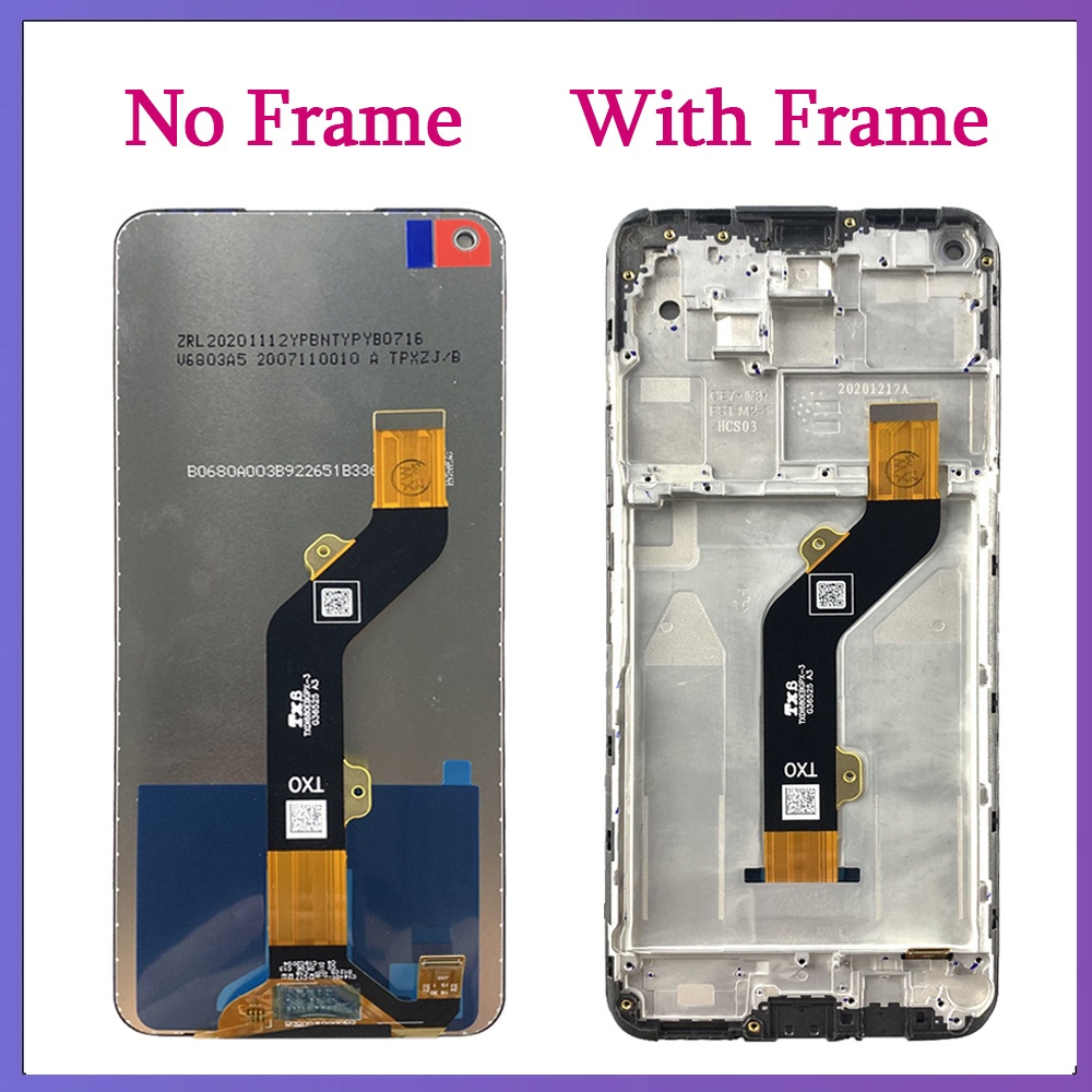 Đen 6,8Inch Cho Tecno Camon 16 CE7 CE7j CE9h Màn Hình Hiển Thị LCD Bộ Số Hóa Cảm Ứng Thay Thế / Có Khung