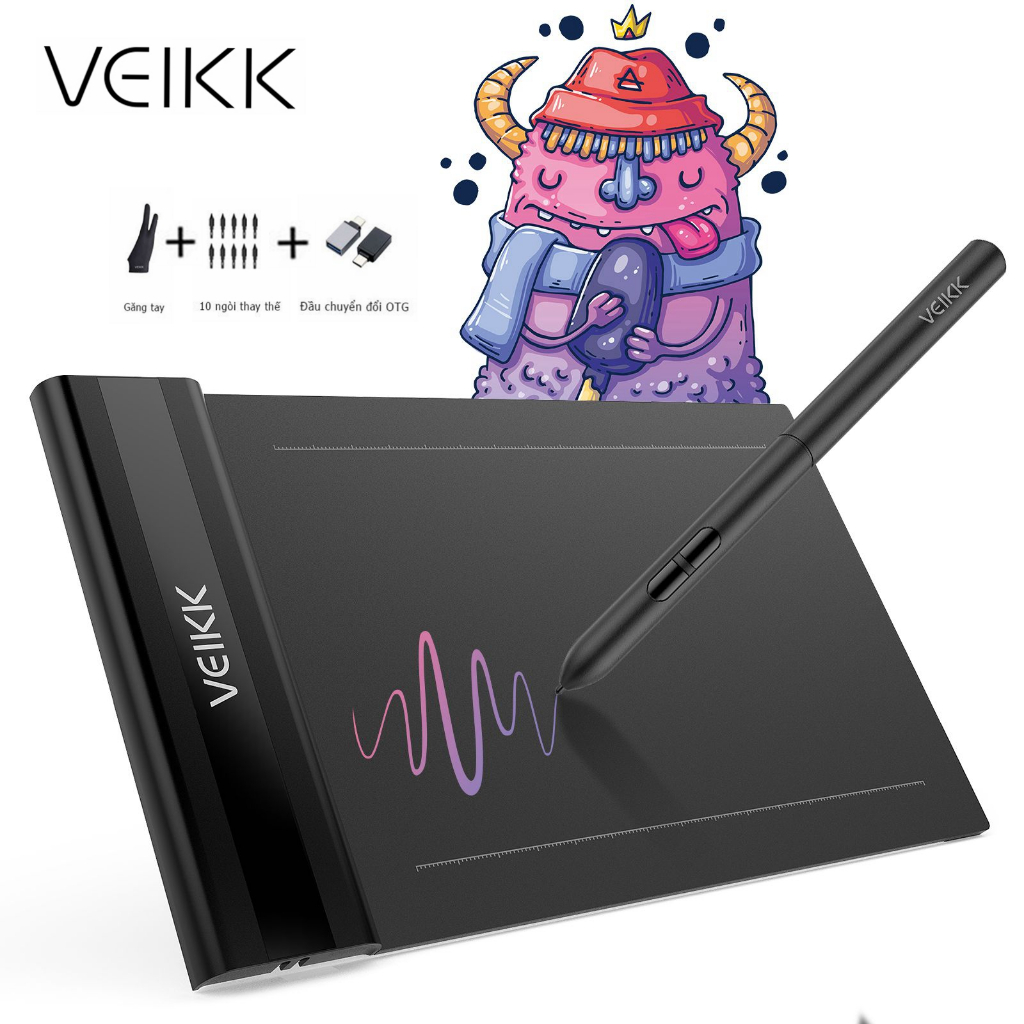Bảng vẽ điện tử VEIKK S640 6x4 inch 8192/ hỗ trợ Mac/ Windows/ Android ...