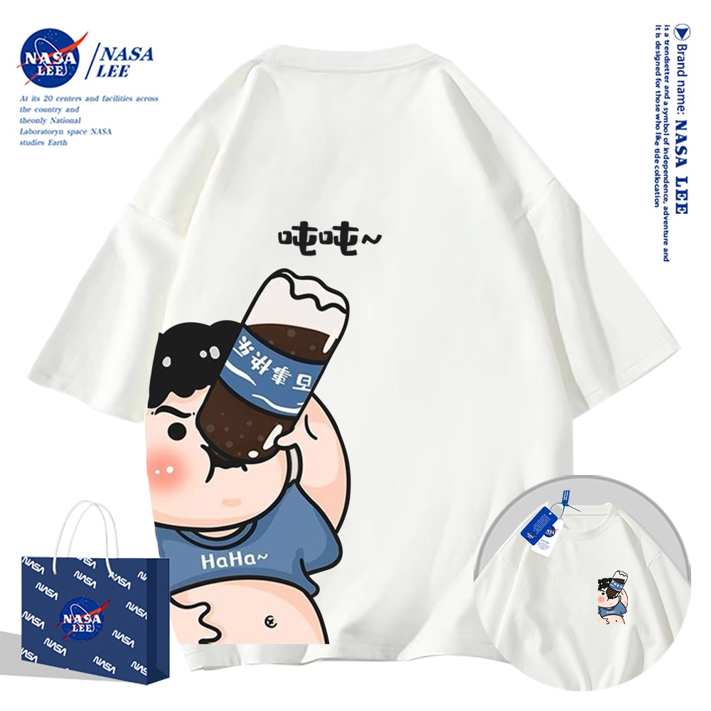 NASA Áo đôi nam nữ unisex 2024 Phong cách mới，Áo đôi thun cộc tay