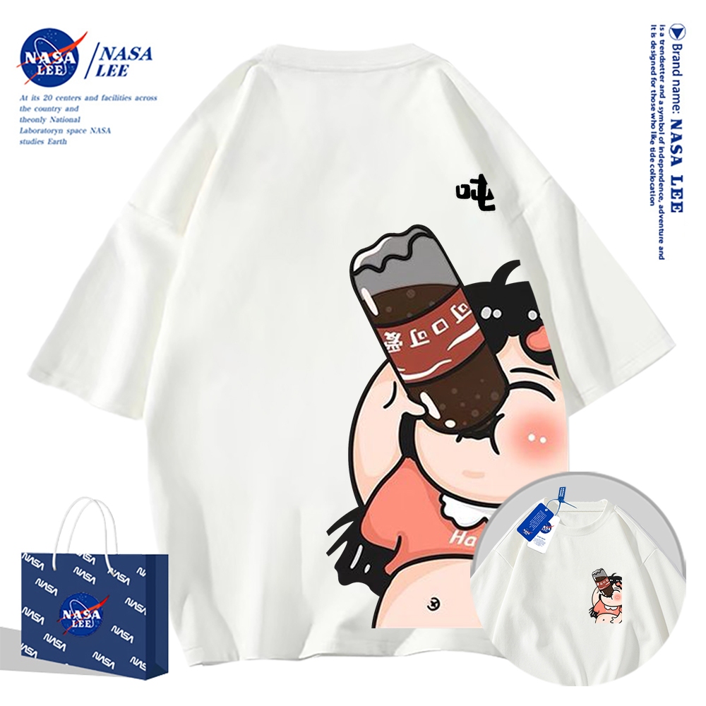 NASA Áo đôi nam nữ unisex 2024 Phong cách mới，Áo đôi thun cộc tay
